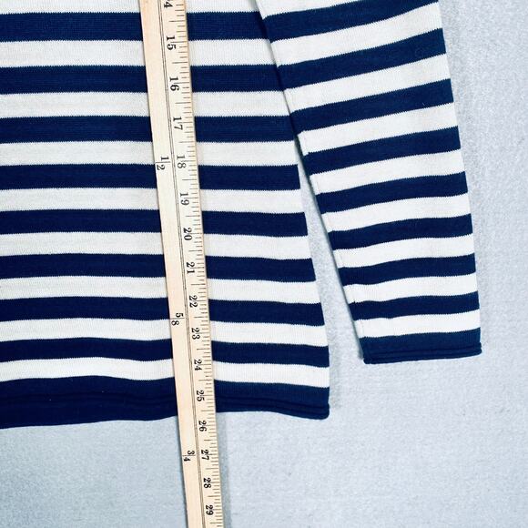 Brooks Brothers Sweater Womens L Blue Silk Cashmere Pullover Striped Parrots - Picture 9 of 11